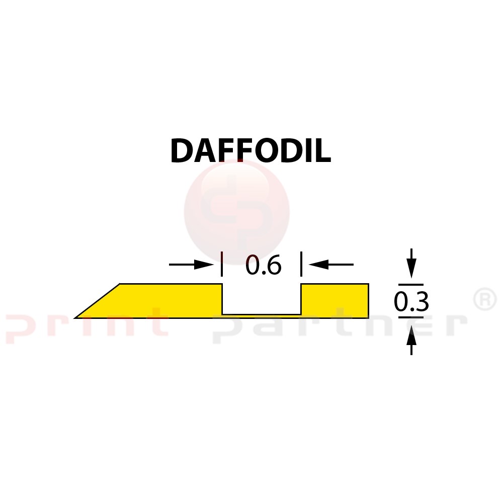 Offcentre Crease Matrix 0,6x0,30mm DAFFODIL -25m