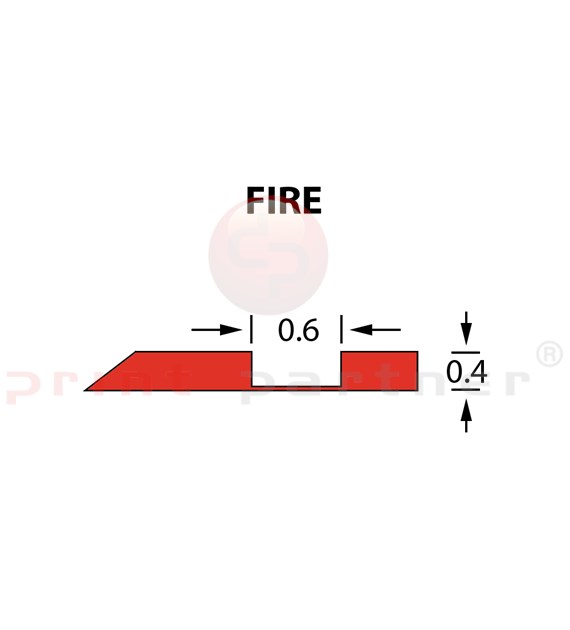 Rillzurichtung Offcentre 0,6x0,40mm FIRE -25m