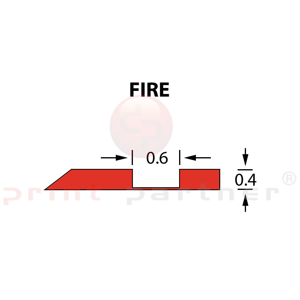 Offcentre Crease Matrix 0,6x0,40mm FIRE -25m