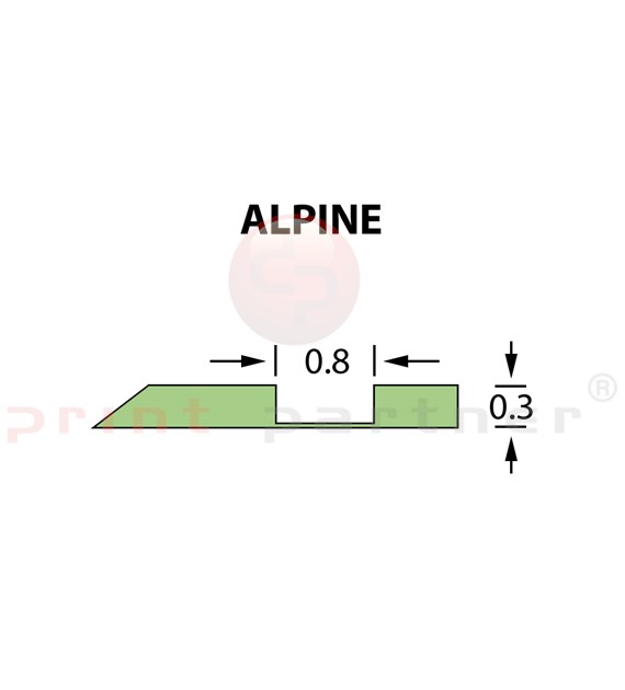 Rillzurichtung Offcentre 0,8x0,30mm ALPINE -25m