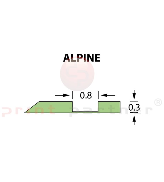 Kanalik Offcentre Crease 0,8x0,30mm ALPINE -25m