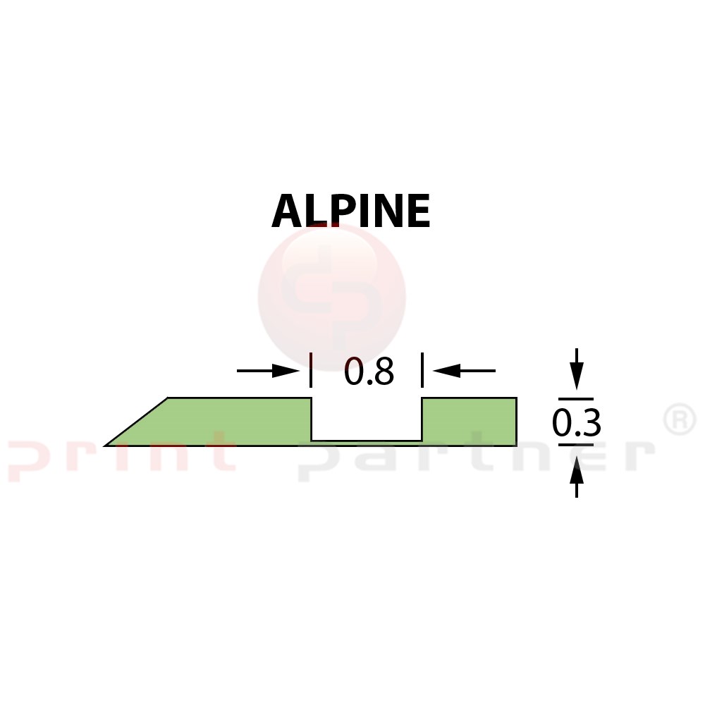 Rillzurichtung Offcentre 0,8x0,30mm ALPINE -25m