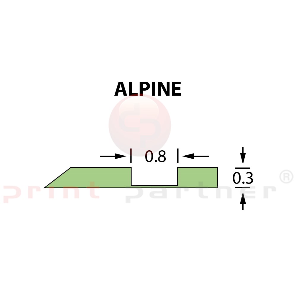 Kanalik Offcentre Crease 0,8x0,30mm ALPINE -25m