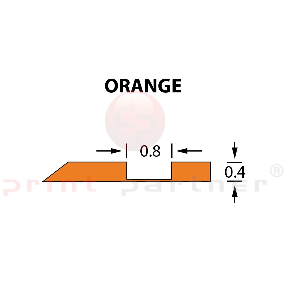Kanalik Offcentre Crease 0,8x0,40mm ORANGE -25m