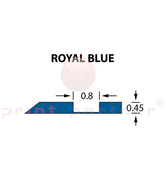 Kanalik Offcentre Crease 0,8x0,45mm ROYAL BLUE-25m