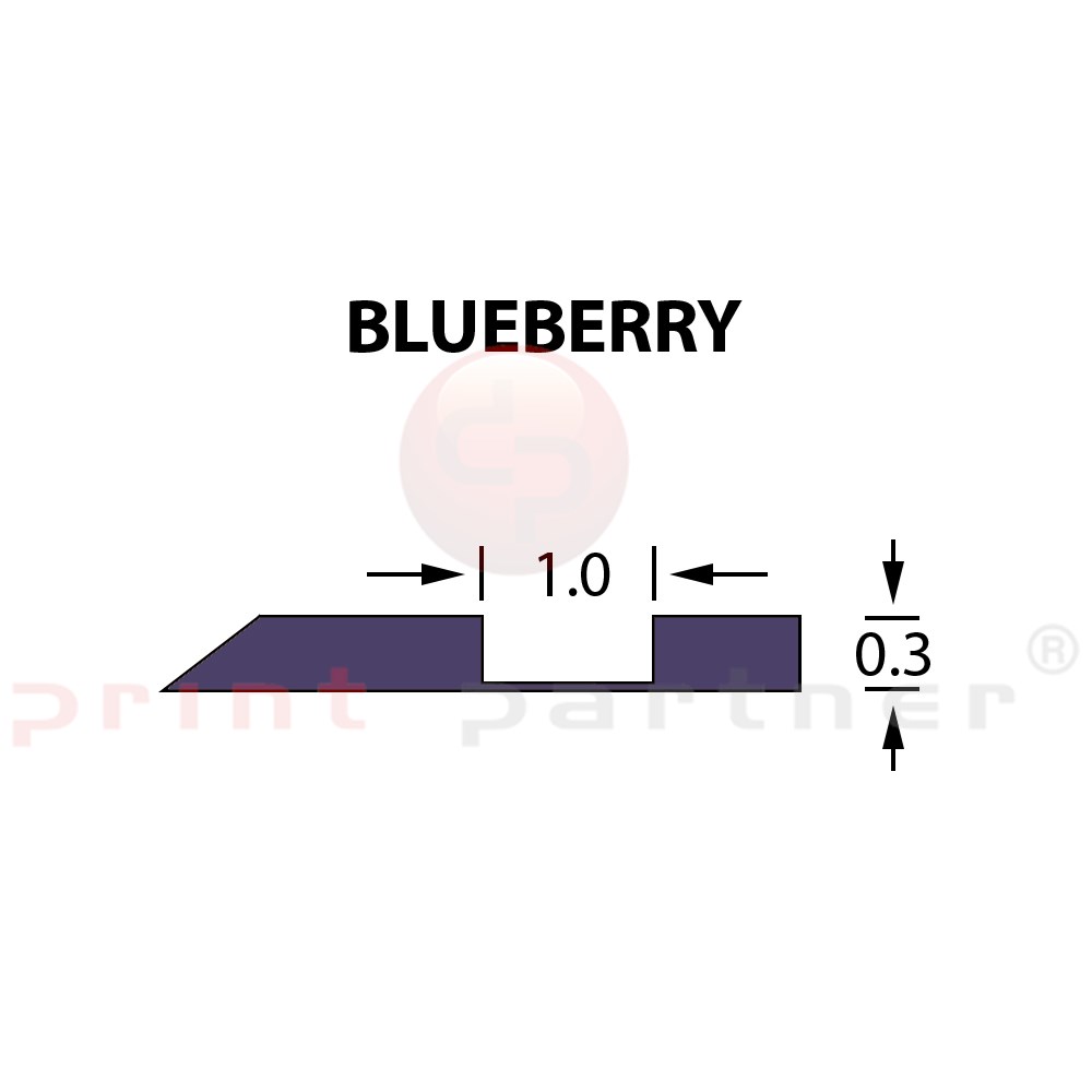 Kanalik Offcentre Crease 1,0x0,30mm BLUEBERRY -25m