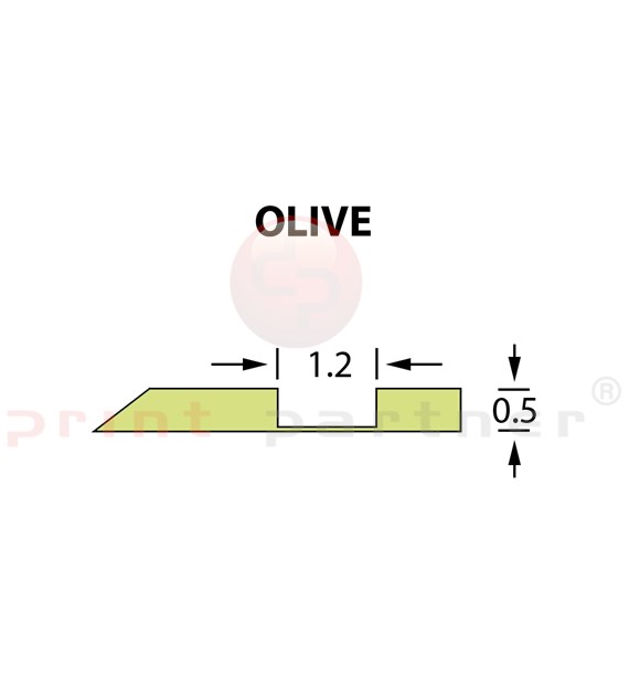 Rillzurichtung Offcentre 1,2x0,50mm OLIVE -25m