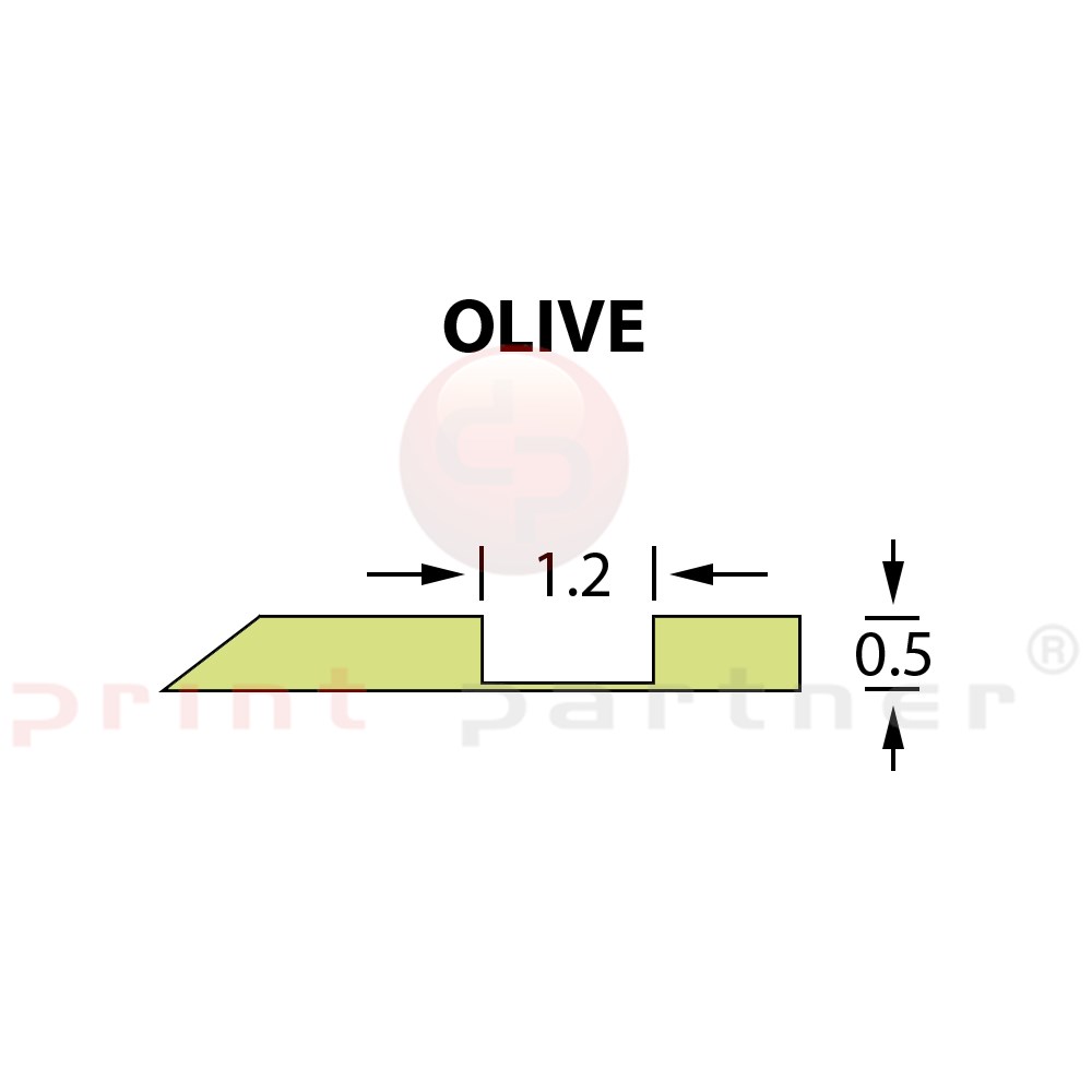 Rillzurichtung Offcentre 1,2x0,50mm OLIVE -25m