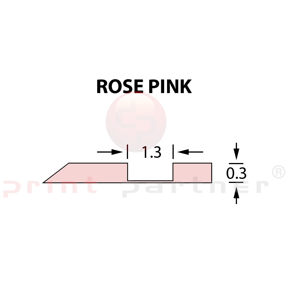 Rillzurichtung Offcentre 1,3x0,30mm ROSE PINK -25m