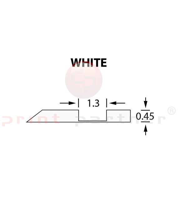 Offcentre Crease Matrix 1,3x0,45mm WHITE -25m