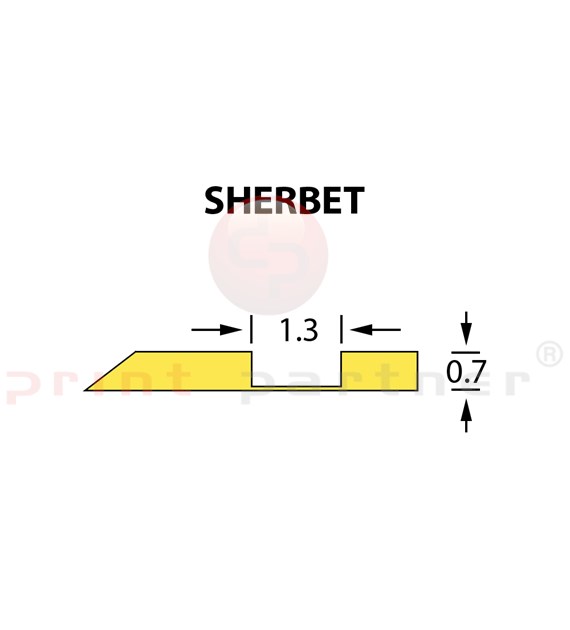 Rillzurichtung Offcentre 1,3x0,70mm SHERBET -25m