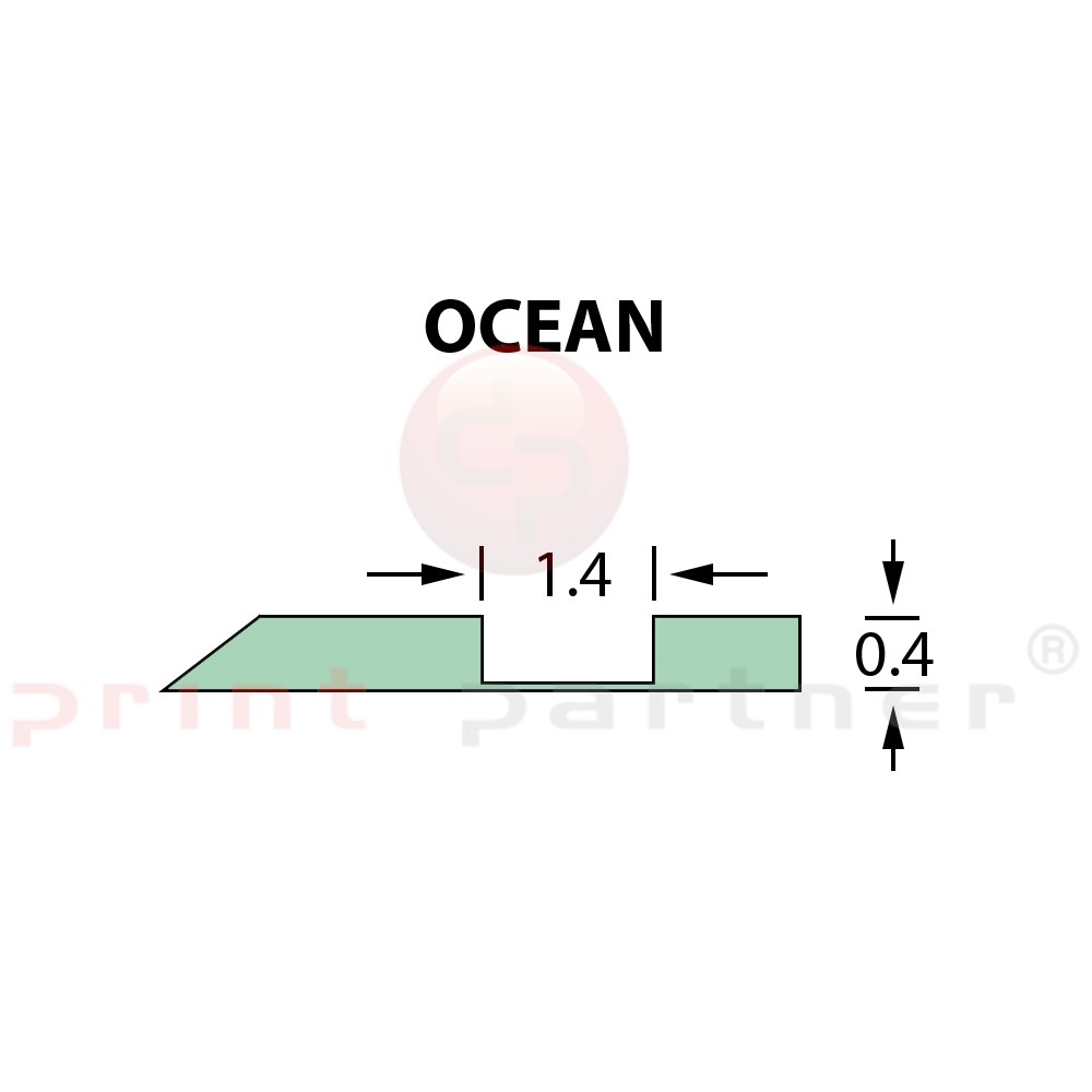 Rillzurichtung Offcentre 1,4x0,40mm OCEAN -25m
