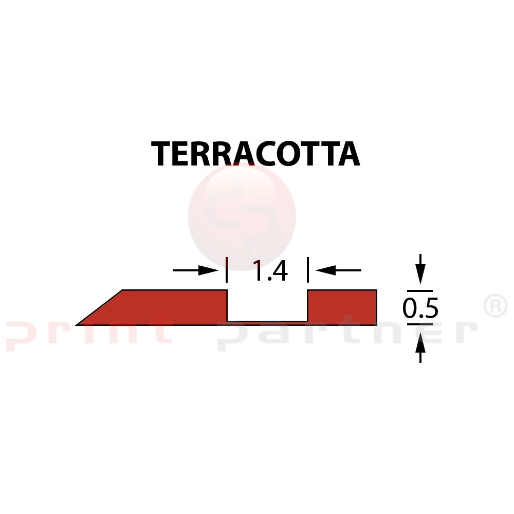 Kanalik Offcentre Crease 1,4x0,50mm TERRACOTTA-25m