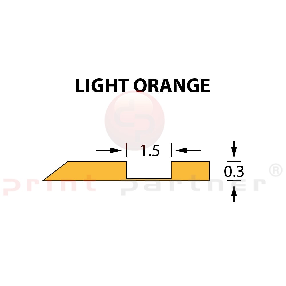 Kanalik Offcentre Crease 1,5x0,30mm LIG.ORANGE-25m