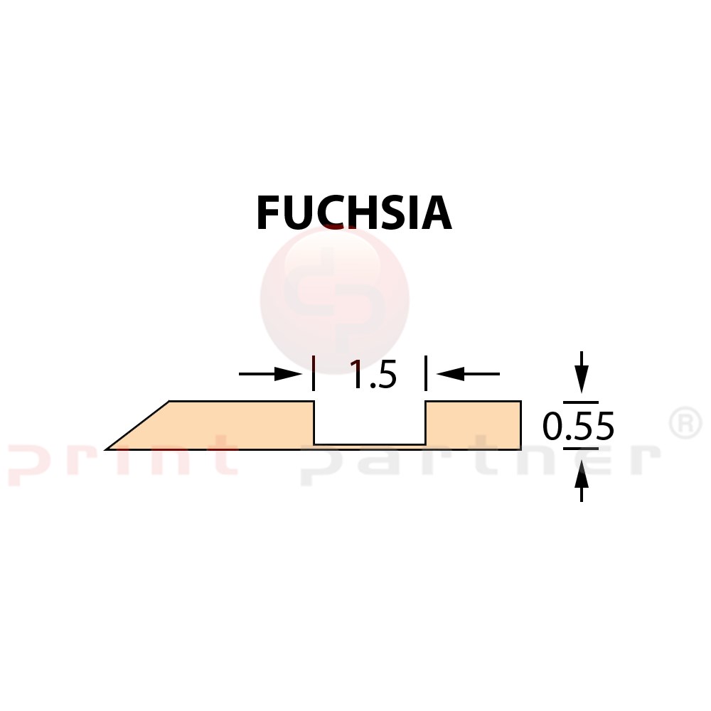 Kanalik Offcentre Crease 1,5x0,55mm FUCHSIA -25m