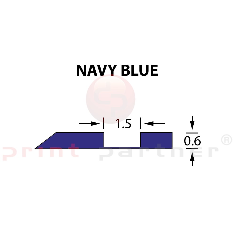 Kanalik Offcentre Crease 1,5x0,60mm NAVY BLUE -25m