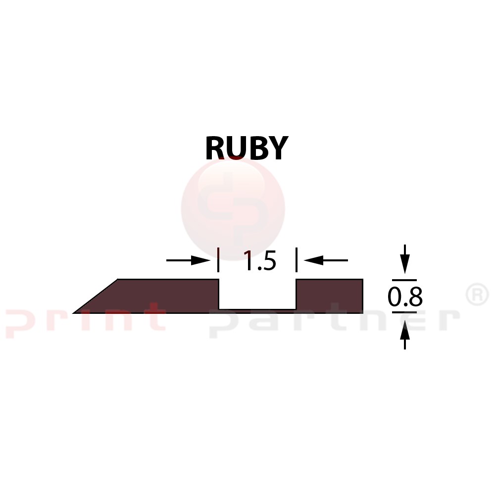 Offcentre Crease Matrix 1,5x0,80mm RUBY -25m