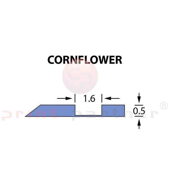 Kanalik Offcentre Crease 1,6x0,50mm CORNFLOWER-25m