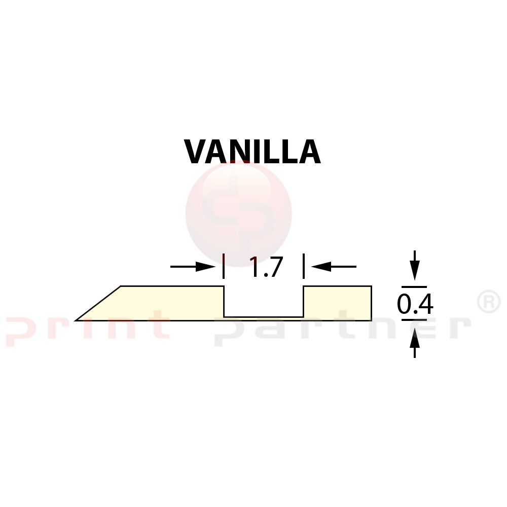 Rillzurichtung Offcentre 1,7x0,40mm VANILLA -25m
