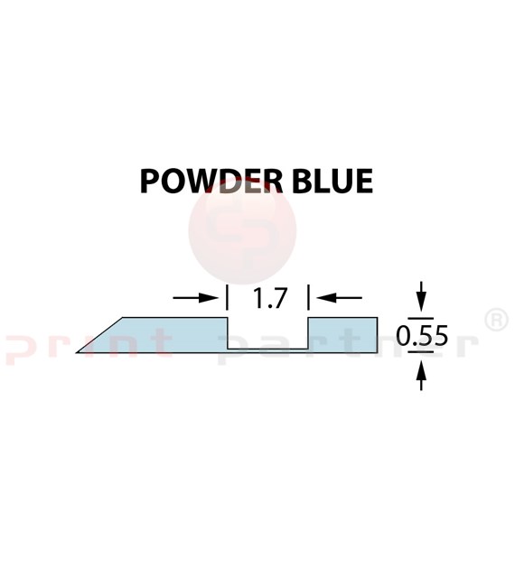 Kanalik Offcentre Crease 1,7x0,55mm POWD. BLUE-25m