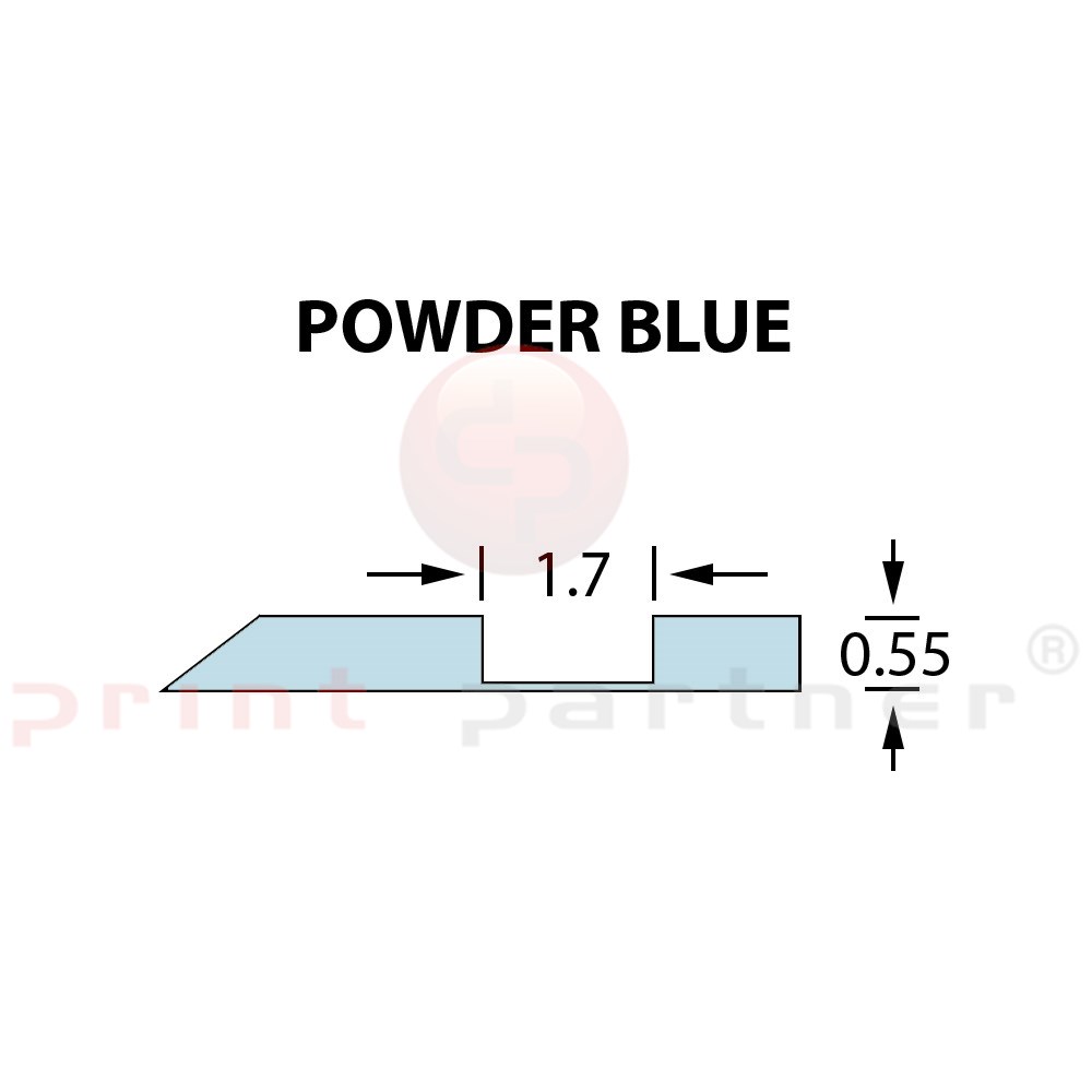Kanalik Offcentre Crease 1,7x0,55mm POWD. BLUE-25m