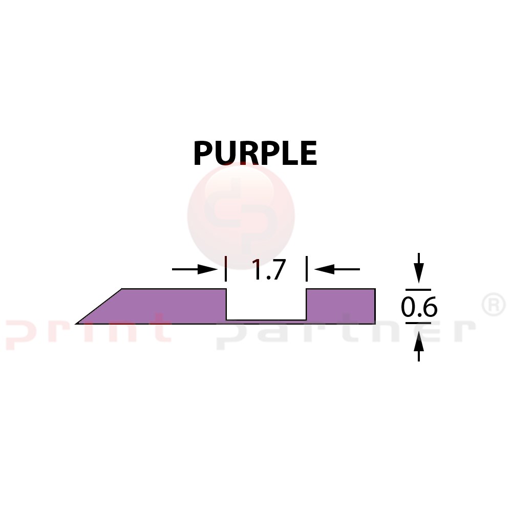 Rillzurichtung Offcentre 1,7x0,60mm PURPLE -25m