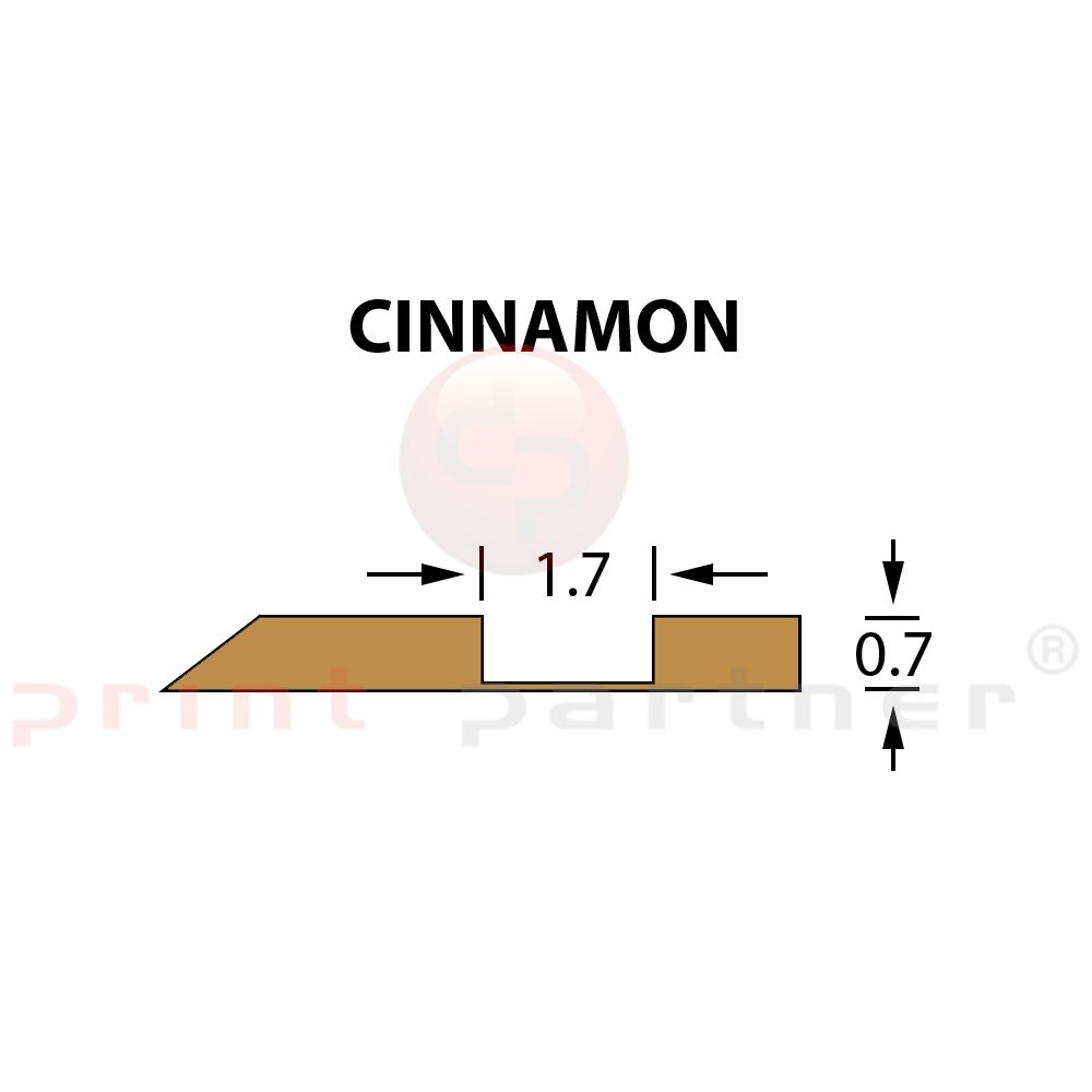 Rillzurichtung Offcentre 1,7x0,70mm CINNAMON -25m