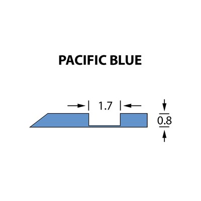Rillzurichtung Offcentre 1,7x0,80mm PACI. BLUE-25m