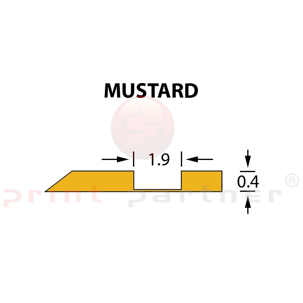 Rillzurichtung Offcentre 1,9x0,40mm MUSTARD -25m
