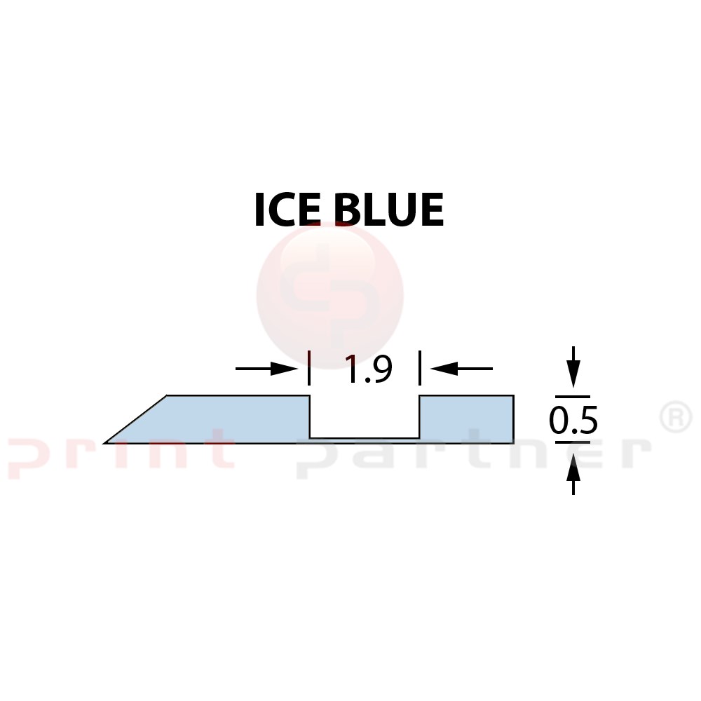 Rillzurichtung Offcentre 1,9x0,50mm ICE BLUE -25m