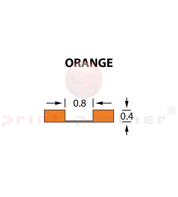 Kanalik Micro Crease 0,8x0,40mm ORANGE -25m