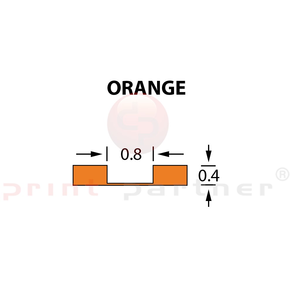 Micro Crease Matrix 0,8x0,40mm ORANGE -25m