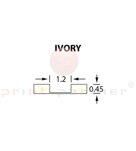 Micro Crease Matrix 1,2x0,45mm IVORY -25m