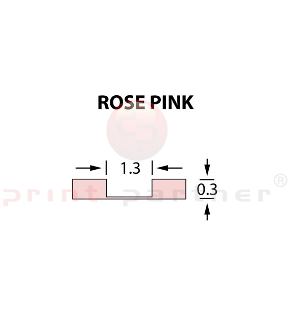 Rillzurichtung Micro 1,3x0,30mm ROSE PINK -25m