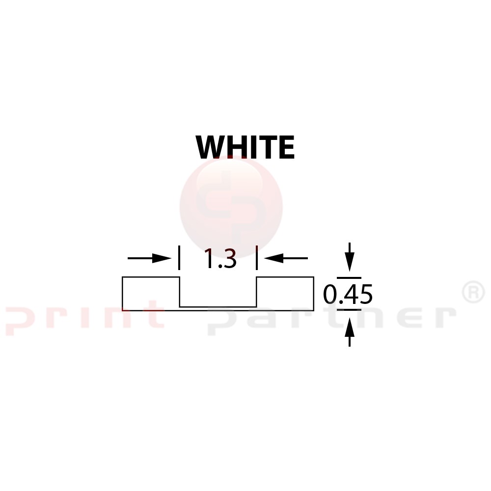 Kanalik Micro Crease 1,3x0,45mm WHITE -25m