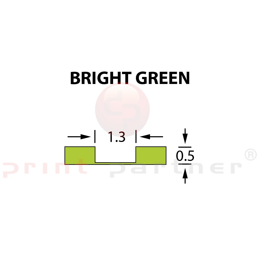 Rillzurichtung Micro 1,3x0,50mm BRIGHT GREEN -25m