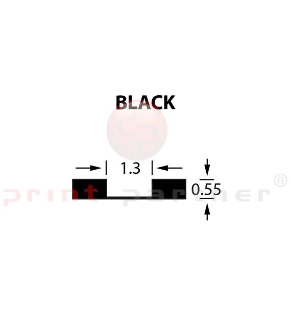 Rillzurichtung Micro 1,3x0,55mm BLACK -25m