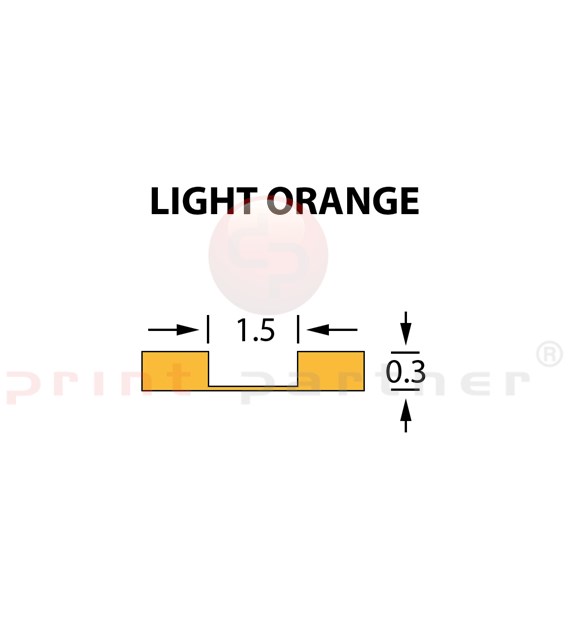 Micro Crease Matrix 1,5x0,30mm LIGHT ORANGE -25m