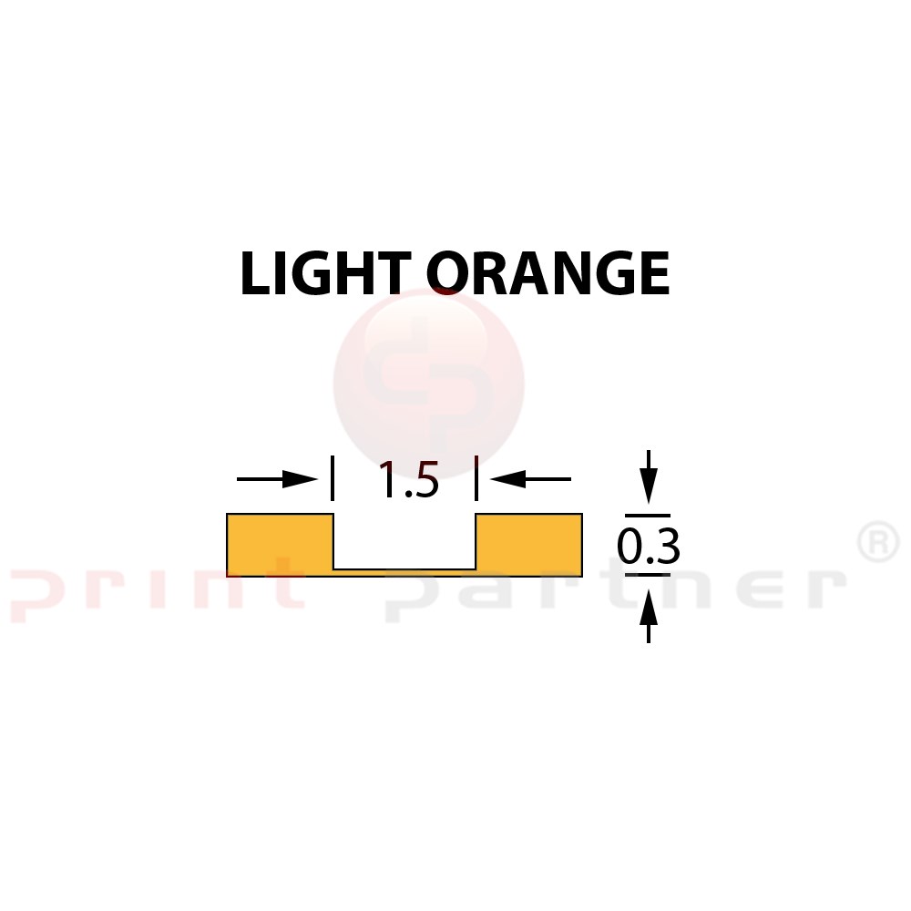 Kanalik Micro Crease 1,5x0,30mm LIGHT ORANGE -25m