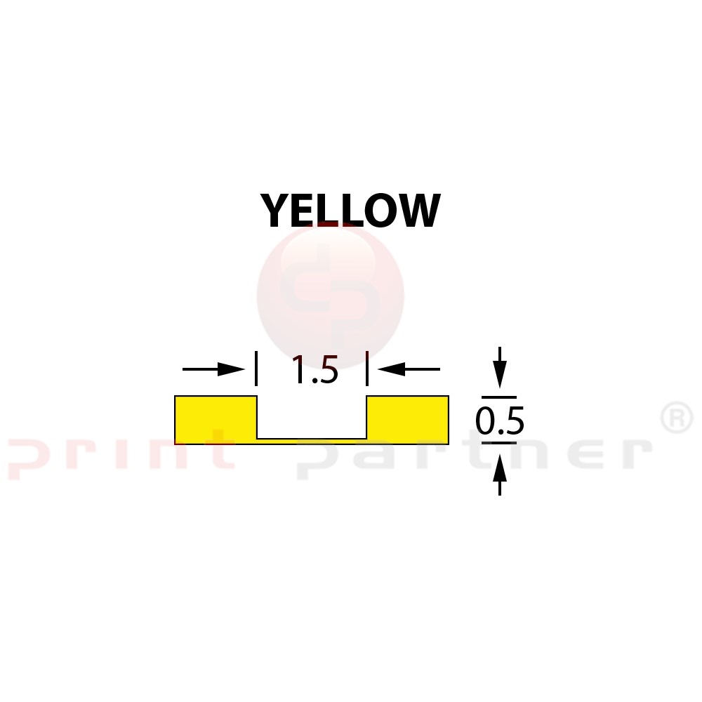 Kanalik Micro Crease 1,5x0,50mm YELLOW -25m