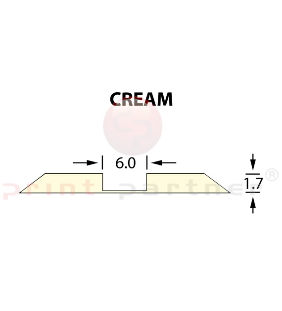 Rillzurichtung Ultracrease Linear Crease 6,0x1,70mm CREAM -14,7m