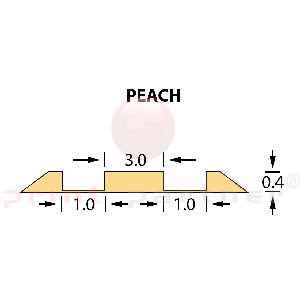 Rillzurichtung Double 0,40x1,00x3mm PEACH -25m