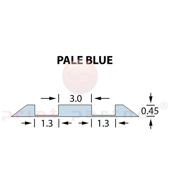 Rillzurichtung Double 0,45x1,30x3mm PALE BLUE -25m
