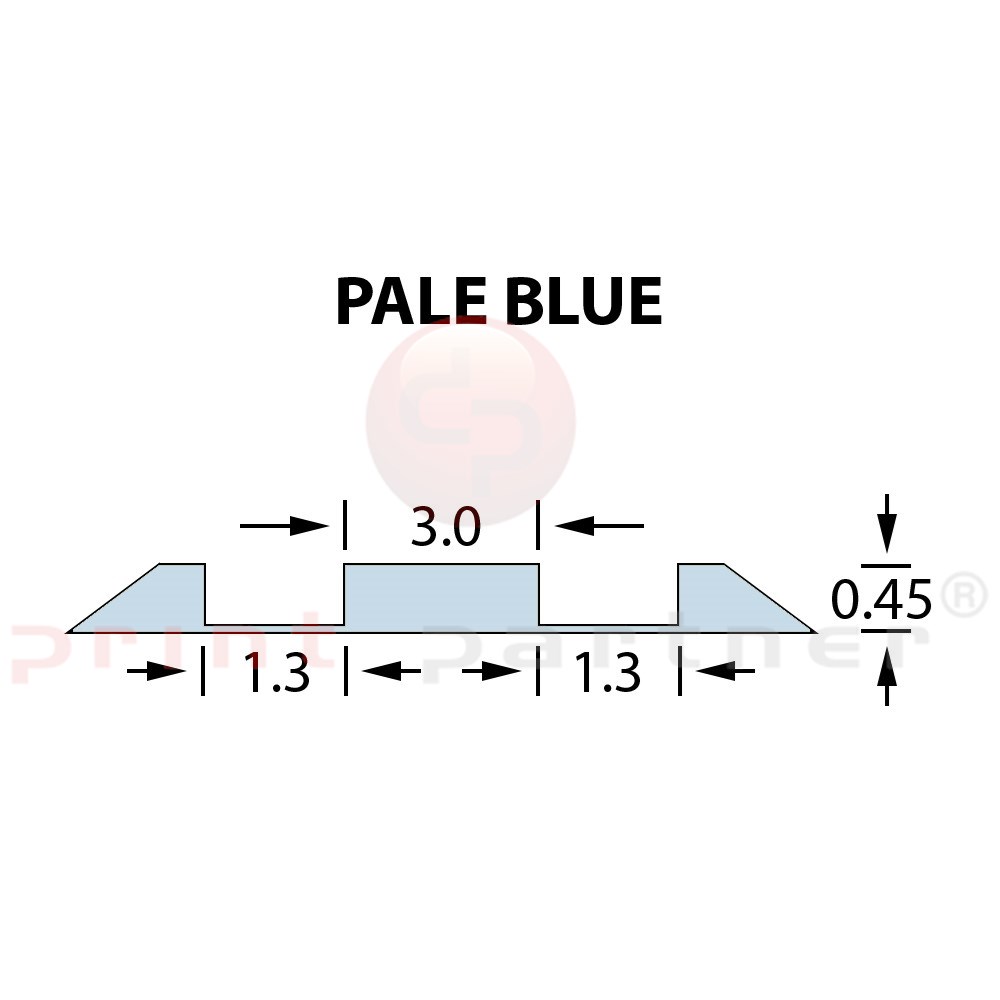 Rillzurichtung Double 0,45x1,30x3mm PALE BLUE -25m