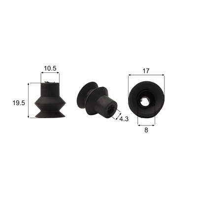 Förmigen Gummisauger RS/852/2032/HN