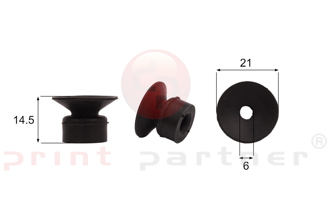 Shaped Rubber Sucker RS/00021/2 - 12 pcs.