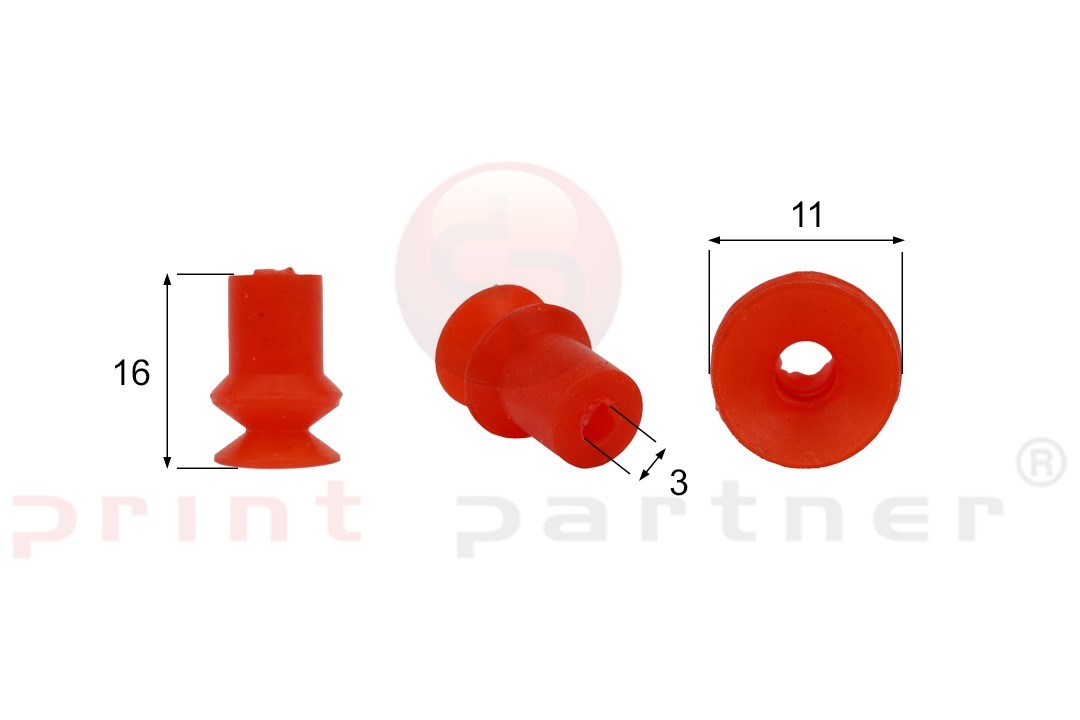 Shaped Rubber Sucker RS/00075 - 12 pcs.