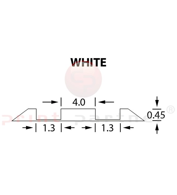 Rillzurichtung Double 0,45x1,30x4mm WHITE -25m