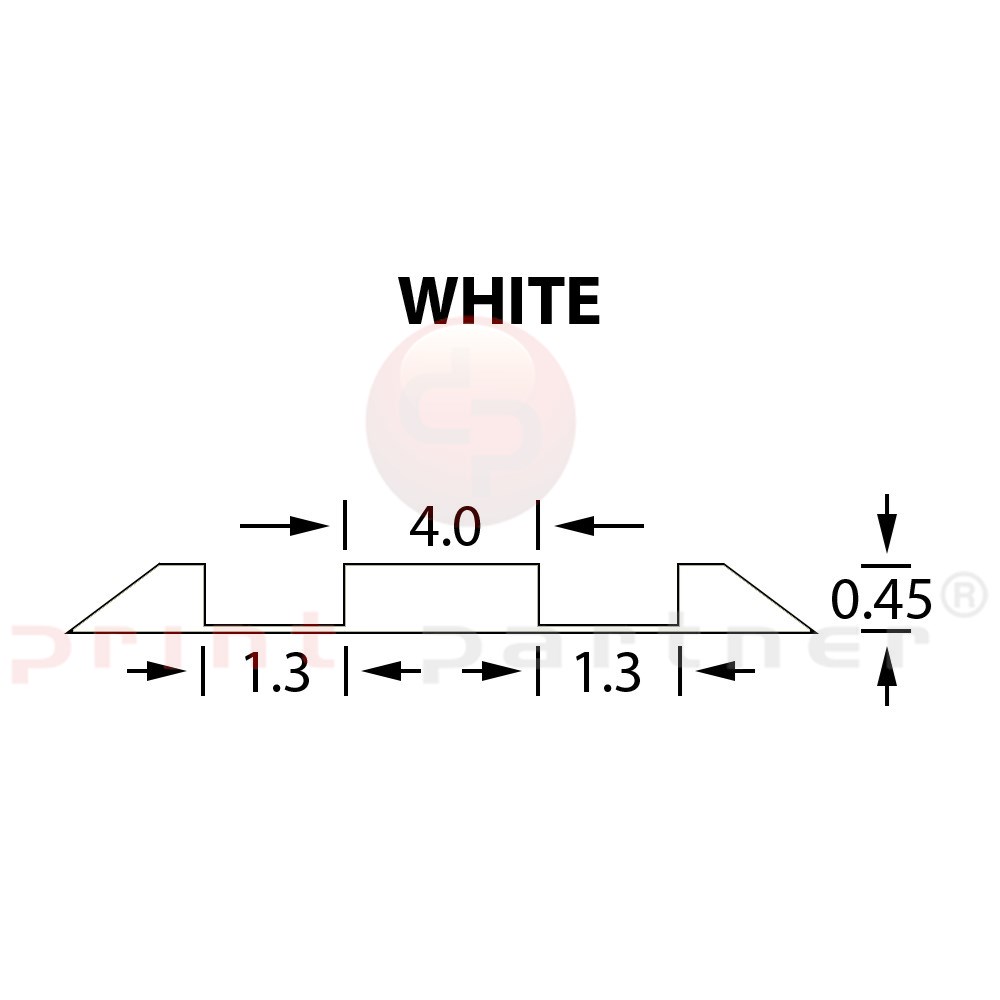 Rillzurichtung Double 0,45x1,30x4mm WHITE -25m