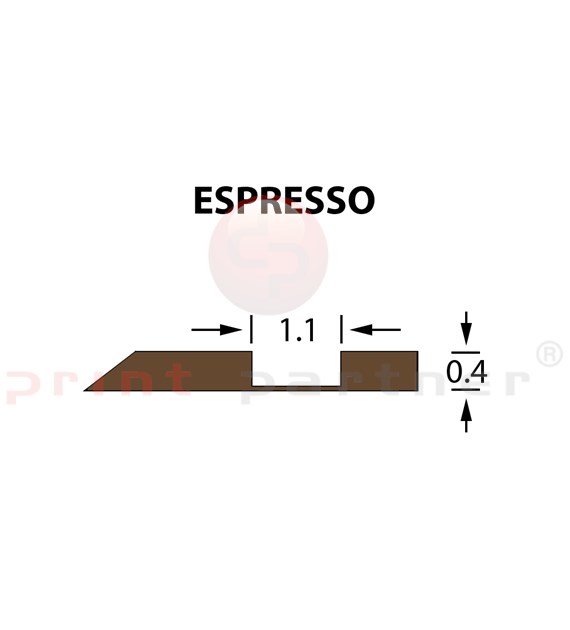 Kanalik Offcentre Crease 1,1x0,40mm ESPRESSO -25m